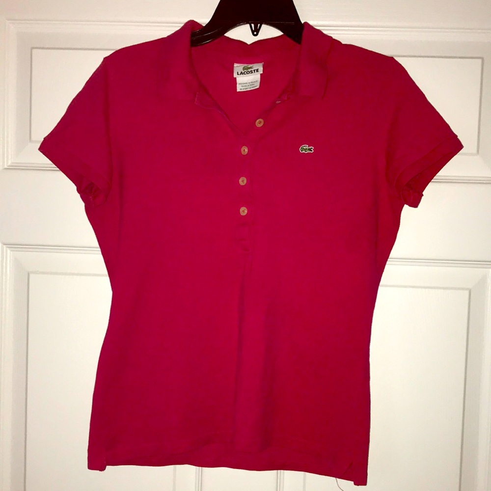 Hot pink LACOSTE shirt!